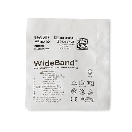 Wide Band - Male External Catheter Self-Adhesive Band Silicone Medium - 36102