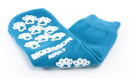 McKesson McKesson Terries Slipper Socks Adult Large Teal Above the Ankle - 40-3828