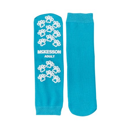McKesson Terries - Slipper Socks Large Teal Above the Ankle - 40-3828