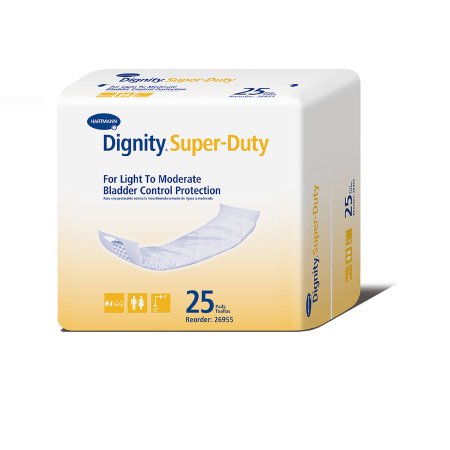 Dignity Super-Duty - Incontinence Liner 4 X 12 Inch Moderate Absorbency Polymer Core One Size Fits Most Adult Unisex Disposable - 26955