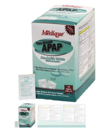 Medique Products Medique Pain Relief 500 mg Strength Acetaminophen Tablet 250 per Box - 17548
