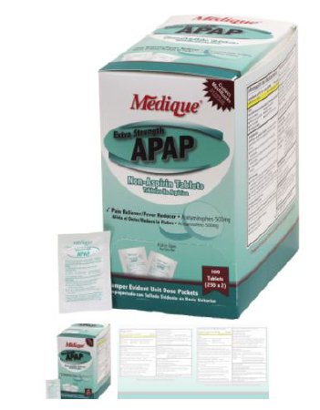 Medique - Pain Relief 500 mg Strength Acetaminophen Tablet 250 per Box - 17548
