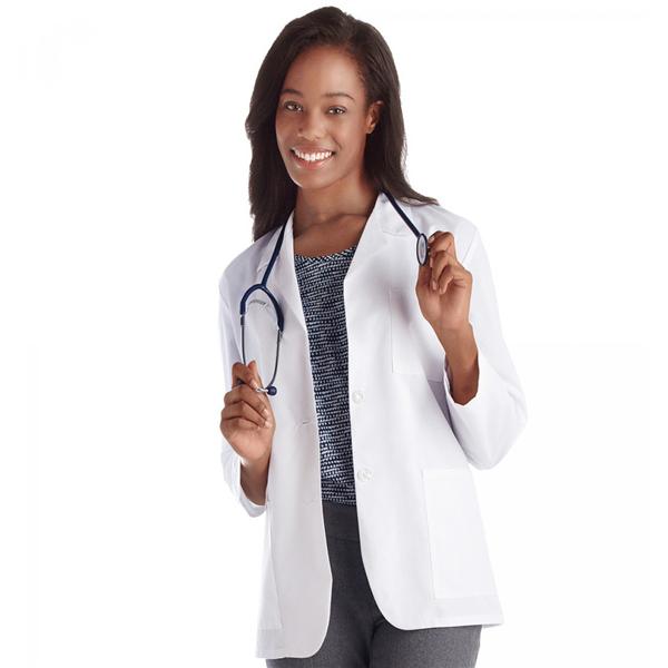 White Swan Uniform. Lab Coat 65% Polyester / 35% Cotton Meta Fundamentals Womens White Medium 28" Ea - 15104-011-M
