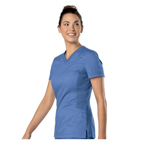 Landau Uniforms Shirt Scrub 70224 Faux Wrap Womens Small Ceil Blue Ea - 70224BCP SM