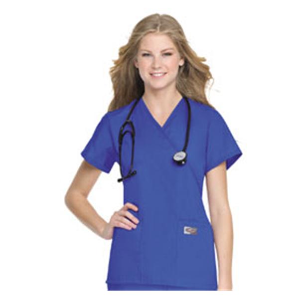 Landau Uniforms Shirt Scrub 70224 Faux Wrap Womens X-Small Royal Blue Ea - 70224BEP XS