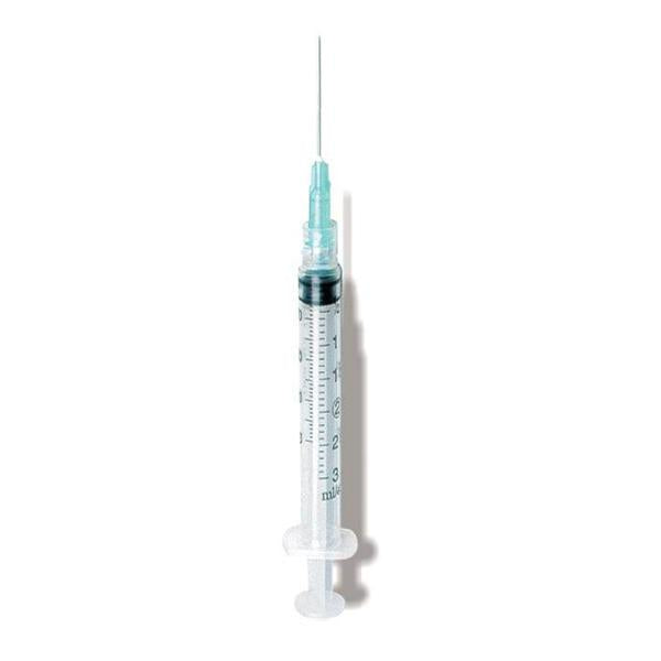 Exel International Syringe/Needle 3Cc Luer Lock 22Gx1-1/4" Conventional 100/Bx, 10 Bx/Ca - 26103