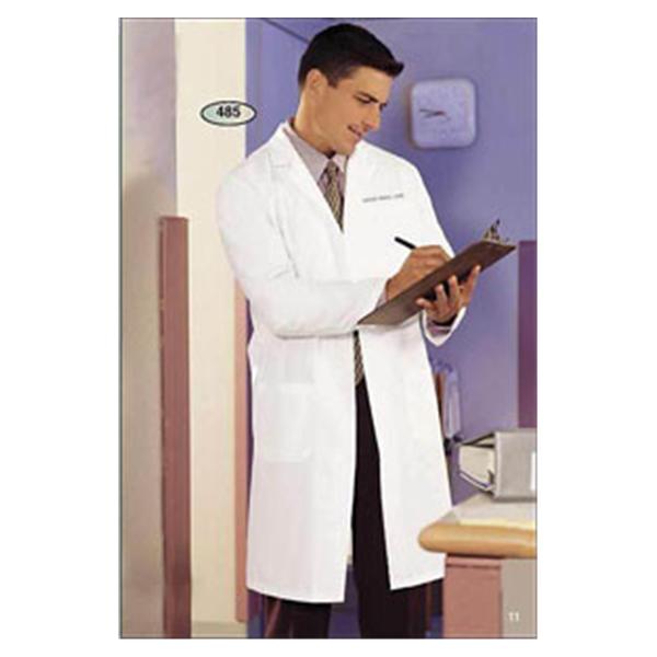 Fashion Seal Lab Coat Knee Length 65% Polyester / 35% Cotton Mens White Size 36 41 In Ea - 482-36