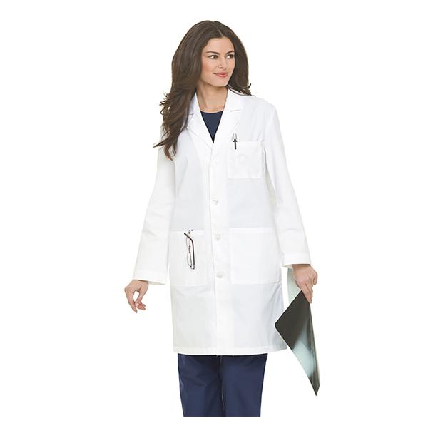 Landau Uniforms Lab Coat 65% Polyester / 35% Cotton Unisex White X-Small 37 In Ea - 3187-WWY/XSM