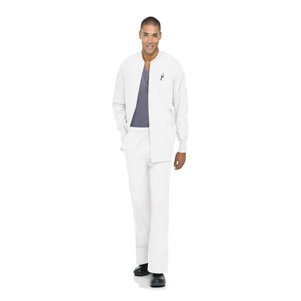 Landau Uniforms Jacket Warm-Up 65% Polyester / 35% Cotton Mens White Small 5 Pockets Ea - 7551-WWVC-SM