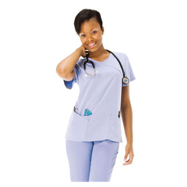 Urbane (TM) Shirt Scrub Urbane 9577 Sophie Crossover Womens X-Small Ceil Blue Ea - 9577-BCAH-XS