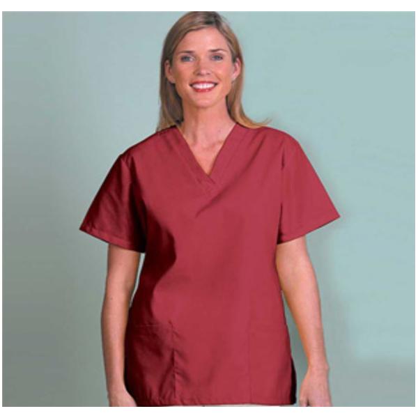 Fashion Seal Shirt Scrub Womens X-Small Sangria Ea - 7016-XS
