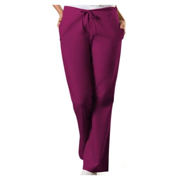 Cherokee Workwear Scrub Pant 4101 Womens 2X Small Petite Wine Ea - 4101PWINW2XS
