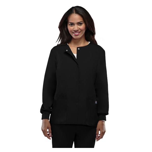 Cherokee Workwear Jacket Warm-Up 65% Polyester / 35% Cotton Womens Black Large 3 Pockets Ea - 4350-BLKW-L