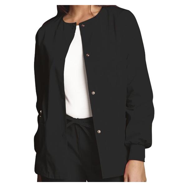 Cherokee Workwear Jacket Warm-Up 65% Polyester / 35% Cotton Womens Black 3X Large 3 Pockets Ea - 4350-BLKW-3X