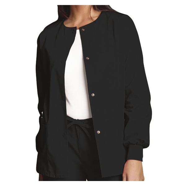 Cherokee Workwear Jacket Warm-Up 65% Polyester / 35% Cotton Womens Black 5X Large 3 Pockets Ea - 4350-BLKW-5X