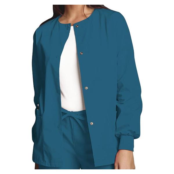 Cherokee Workwear Jacket Warm-Up 65% Polyester / 35% Cotton Womens Caribbean Blue Xl 3 Pockets Ea - 4350-CARW-XL