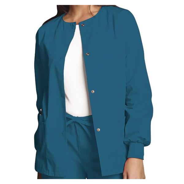 Cherokee Workwear Jacket Warm-Up 65% Polyester / 35% Cotton Womens Caribbean Blue 3Xl 3 Pockets Ea - 4350-CARW-3X
