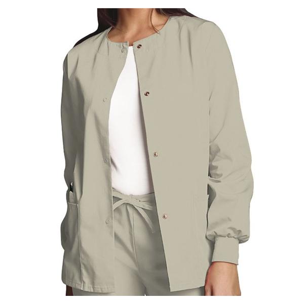 Cherokee Workwear Jacket Warm-Up 65% Polyester / 35% Cotton Womens Khaki 5X Large 3 Pockets Ea - 4350-KAKW-5X