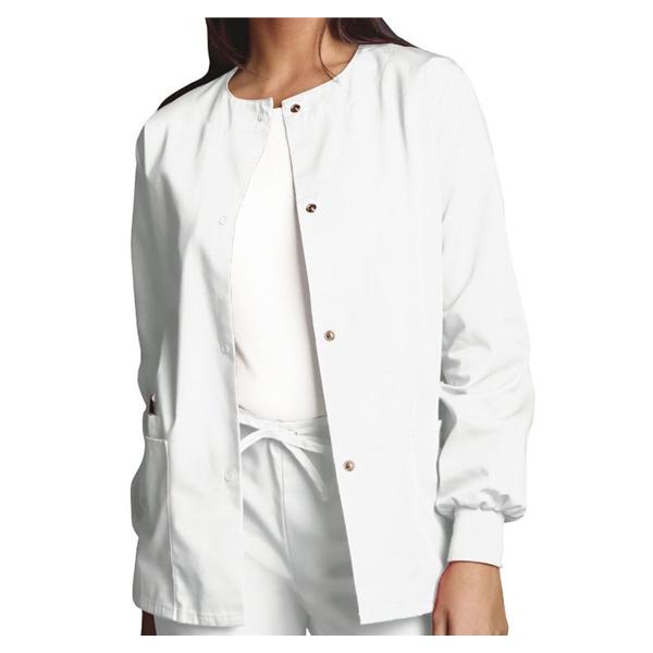 Cherokee Workwear Jacket Warm-Up 65% Polyester / 35% Cotton Womens White 4X Large 3 Pockets Ea - 4350-WHTW-4X