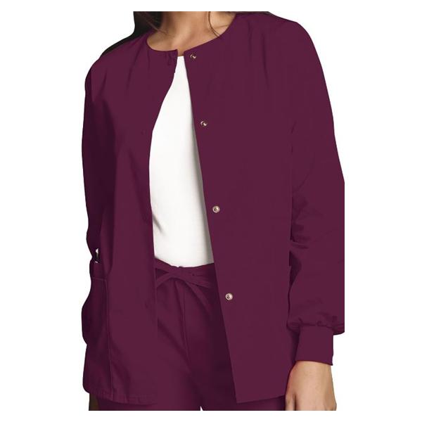 Cherokee Workwear Jacket Warm-Up 65% Polyester / 35% Cotton Womens Wine Large 3 Pockets Ea - 4350-WINW-L