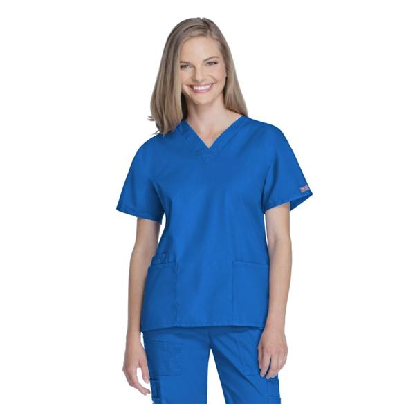 Cherokee Workwear Shirt Scrub Cherokee 4700 Womens Large Royal Blue Ea - 4700-ROYW-L