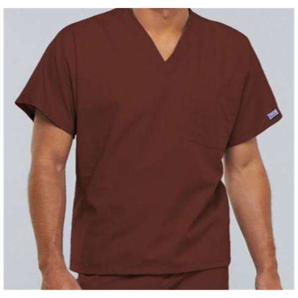 Cherokee Workwear Shirt Scrub Cherokee 4777 Unisex 5X Large Chocolate Ea - 4777-CHCW-5X