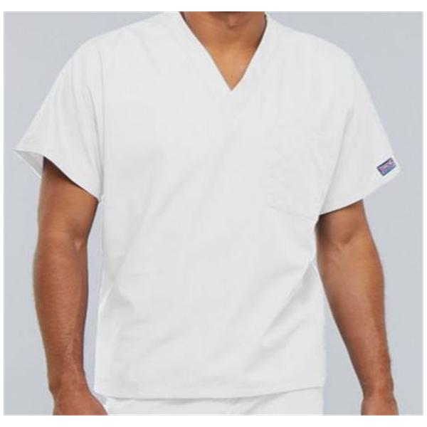 Cherokee Workwear Shirt Scrub Cherokee 4777 Unisex X-Large White Ea - 4777-WHTW-XL