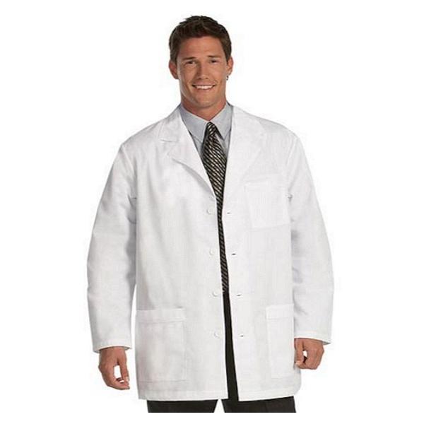 Fashion Seal Lab Coat Short 65% Polyester / 35% Cotton Mens White Size 54 34 In Ea - 447-54
