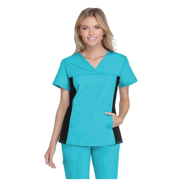 Cherokee Workwear Shirt Scrub Flexibles Womens Medium Turquoise Ea - 2874-TRQB-M