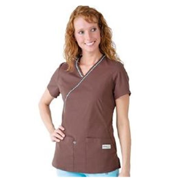 Landau Uniforms Shirt Scrub Womens X-Large Aqua Breeze / Chocolate Ea - 9004-AQDC-XL