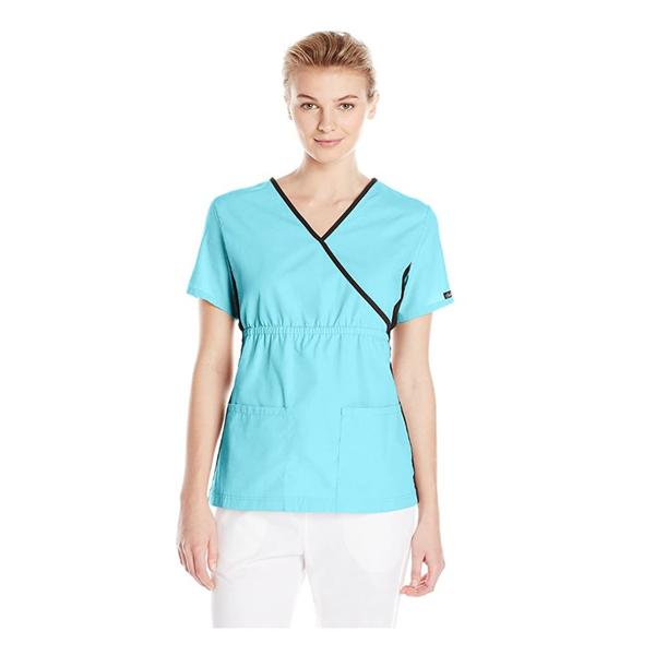 Cherokee Workwear Shirt Scrub Flexibles Womens Large Turquoise Ea - 2500-TRQB-L