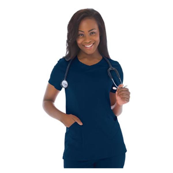 Landau Uniforms Shirt Scrub Smart Stretch 4066 Womens 3X Large Navy Ea - 4066-BNCH-3X