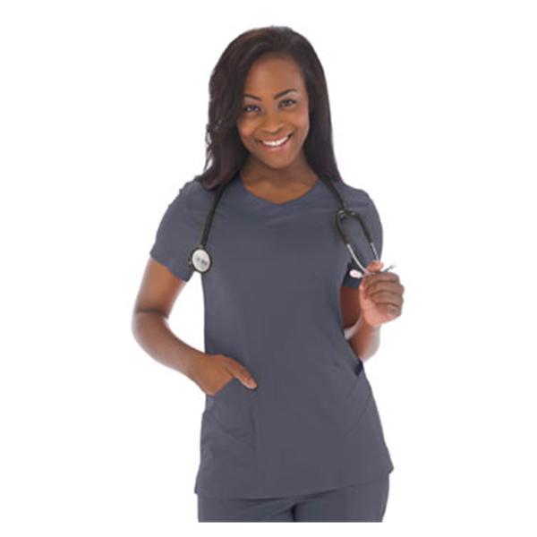 Landau Uniforms Shirt Scrub Smart Stretch 4066 Womens 3X Large Steel Grey Ea - 4066-STCH-3X