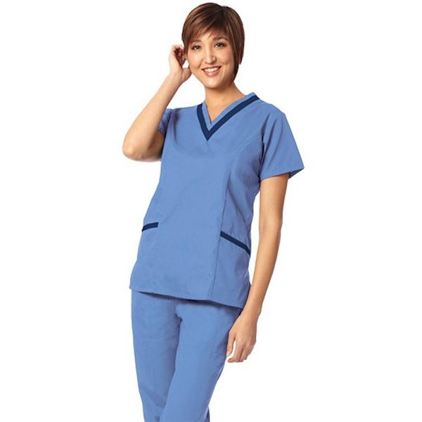 Fashion Seal Shirt Scrub Fashion Poplin Womens Small Navy / Ceil Ea - 7575S