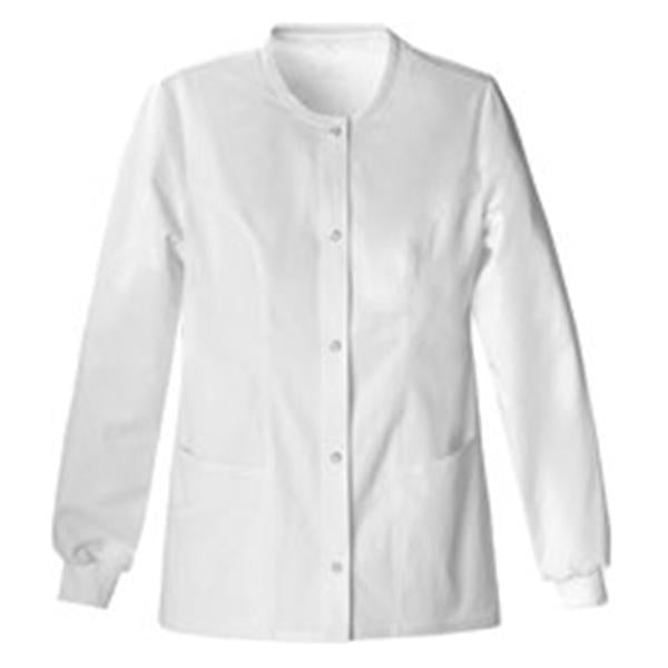Luxe Jacket Warm-Up Poly/Ryn/Spndx Luxe W Wht 2Xs 27.5" 3Pkt Ea - 1330-WHTV2XS
