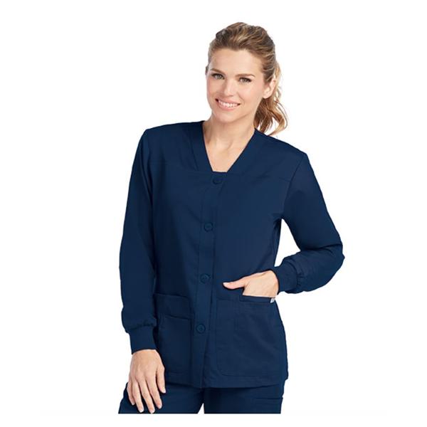 Grey's Anatomy (TM) Jacket Warm-Up 77% Polyester / 23% Rayon Womens Indigo 5X Large 4 Pockets Ea - 4435-23-5XL