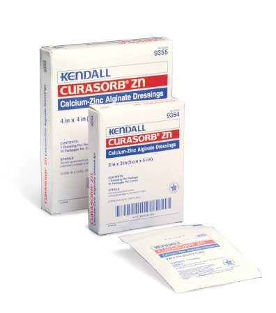 Kendall - Zinc Calcium Alginate Dressing 4 X 4 Inch Square Calcium Alginate / Zinc Sterile - 9355-