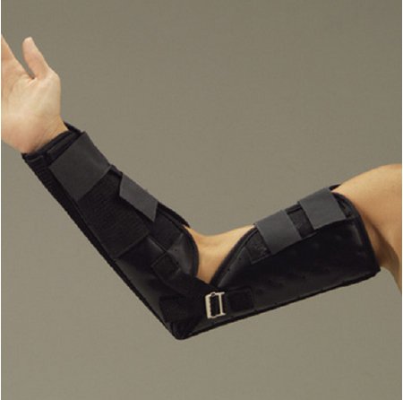 Deroyal Elbow Splint  Small Hook And Loop Closure Left Or Right Elbow 9-3/4 Inch Forearm Circumference / 11-1/2 Inch Bicep Circumference Brown - 6001-01