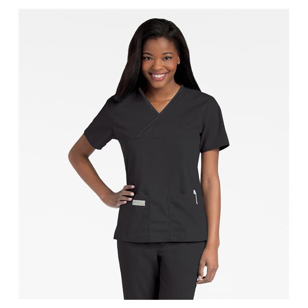 Landau Uniforms Shirt Scrub Urbane Womens Small Black Ea - 9534-BKP-SM