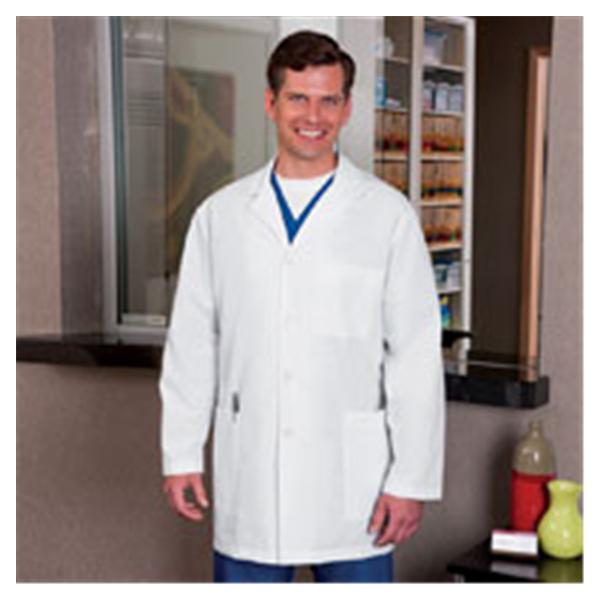 META By White Swan Lab Coat 65% Polyester / 35% Cotton Meta Fundamentals Mens White 2X Large 34" Ea - 15007-011-2X