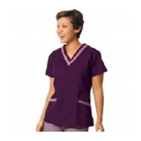 Fashion Seal Shirt Scrub Fashion Poplin Womens X-Small Eggplant Ea - 7576-XS
