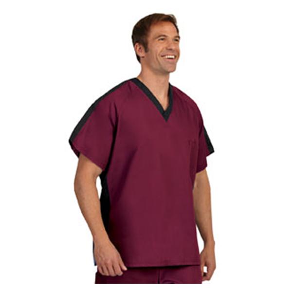 Fashion Seal Shirt Scrub Fashion Seal 7181 Unisex 2X Large Black / Burgundy Ea - 7181-2XL