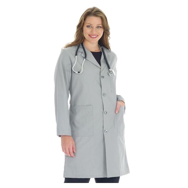 White Swan Uniform. Lab Coat 65% Polyester / 35% Cotton Meta Unisex Silver X-Small 40 In Ea - 6116-036-XS