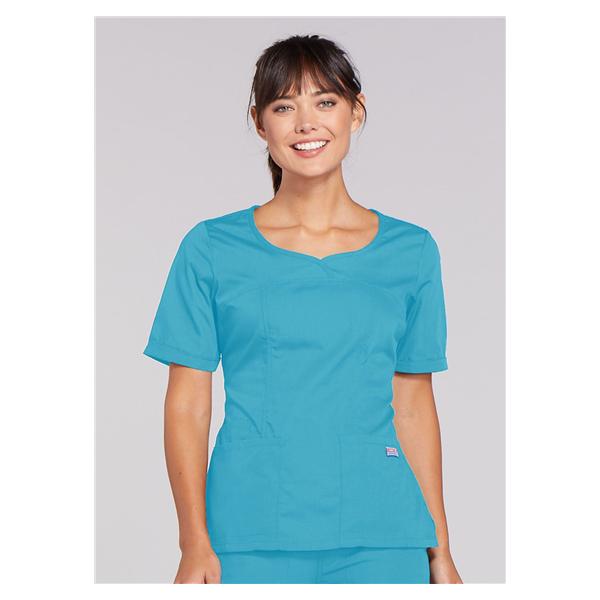 Strategic Partners Shirt Scrub Cherokee Womens 4X Large Turquoise Ea - 4746-TRQW-4XL