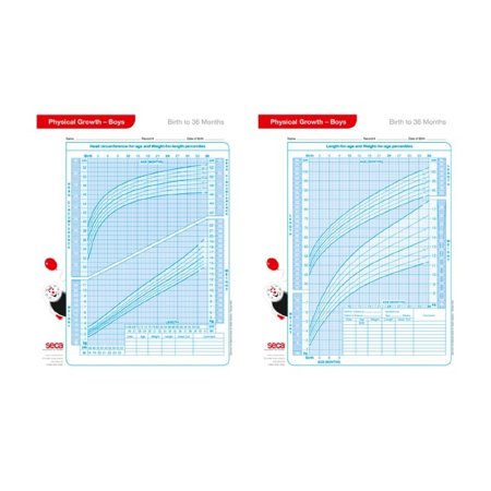 seca 405B - Growth Charts Boys 0-36 Months Boys Infant to 36 Months 1 X 8-1/2 X 11 Inch Paper - 405B