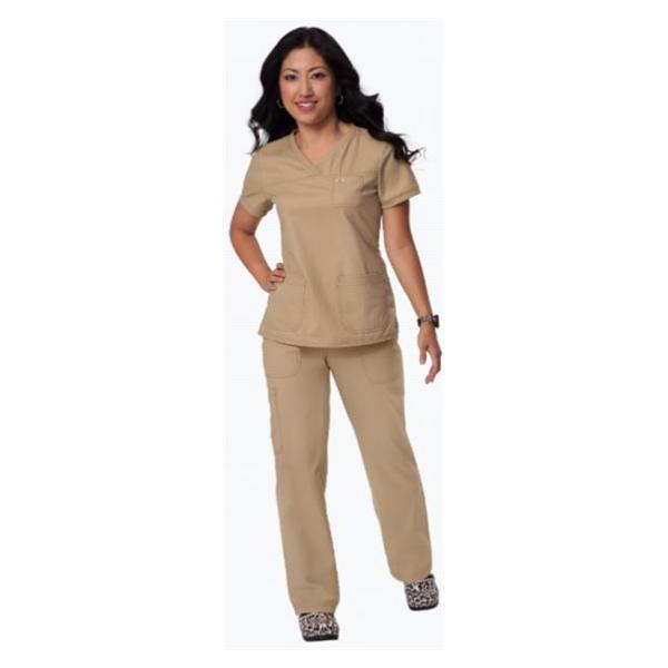 Koi by Kathy Peterson Shirt Scrub 247 Nicole Womens Large Camel Ea - 247-07-L