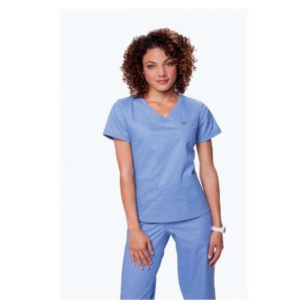 Koi by Kathy Peterson Shirt Scrub 247 Nicole Womens 2X Large Ceil Blue Ea - 247-42-2XL