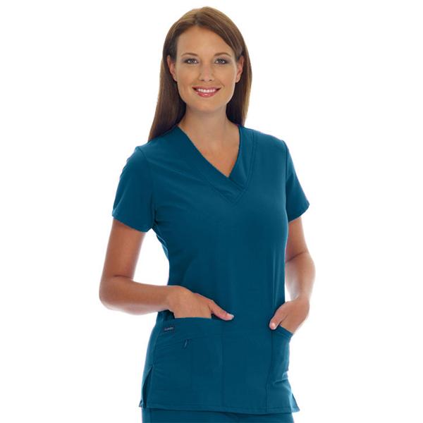 White Swan Uniform. Shirt Scrub Jockey Womens Large Caribbean Blue Ea - 2206-080-L