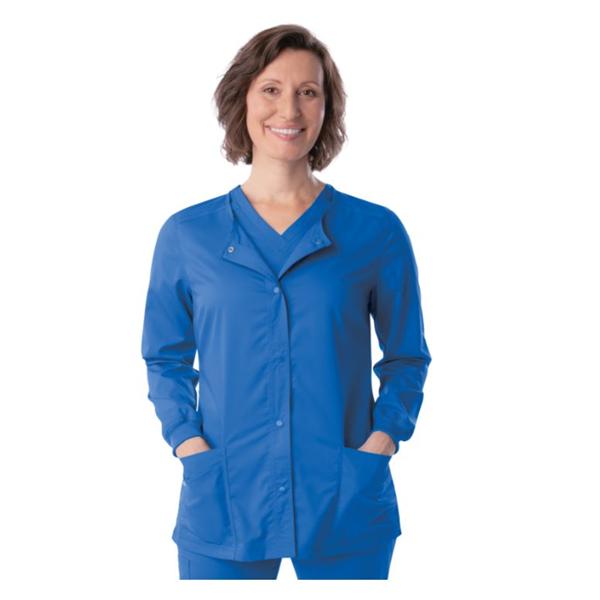 ScrubZone (R) by Landau Jacket Warm-Up 65% Polyester / 35% Cotton Uniforms Womens Ceil Blue Sm 4Pckt Ea - 75221BCPS