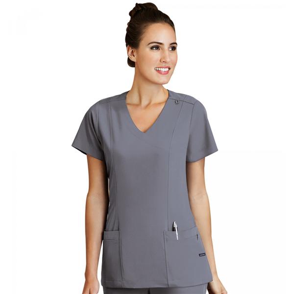 White Swan Uniform. Shirt Scrub Womens Large Pewter Ea - 2306-1054-L